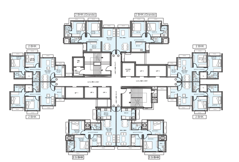 Wadhwa Atmosphere Phase 1 Mulund 3BHK Plan